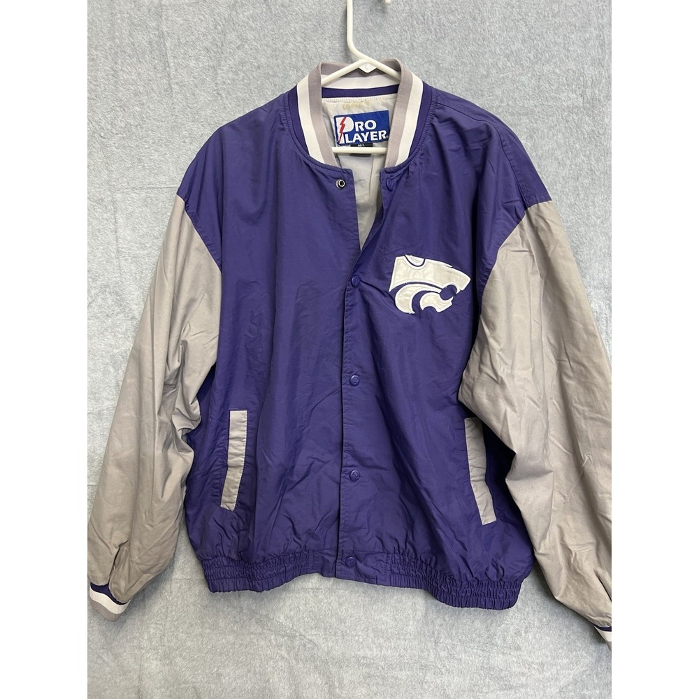 Vintage Pro Layer Kansas State Wildcats Jacket Mens L Purple Windbreaker 90s KSU